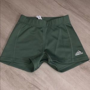Green Adidas Fitted Athletic Shorts